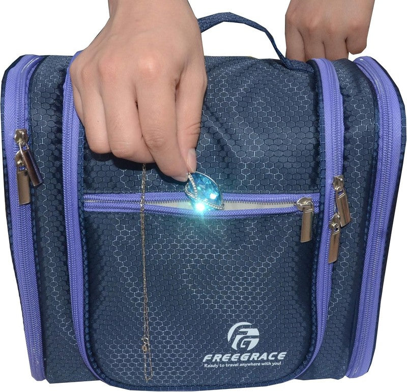 Hanging Toiletry Bag Extra Large Travel Organizer Waterproof Nylon Dark Blue4