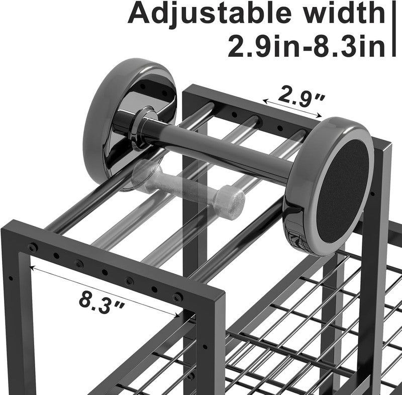 6 Tier Home Gym Storage Rack Dumbbell Weight Yoga Mat Organizer with Wheels4