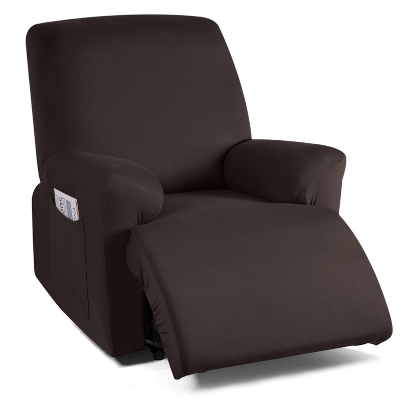 Recliner Chair Slipcover Stretch Cover with Pockets Furniture Protector, Coffee9