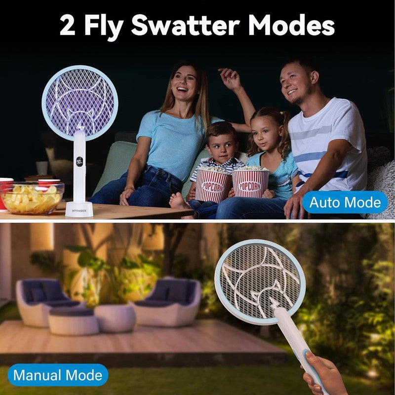 Electric Fly Swatter Racket, 2 in 1 Mosquito Bug Zapper 4100V Handheld Mosquito 4