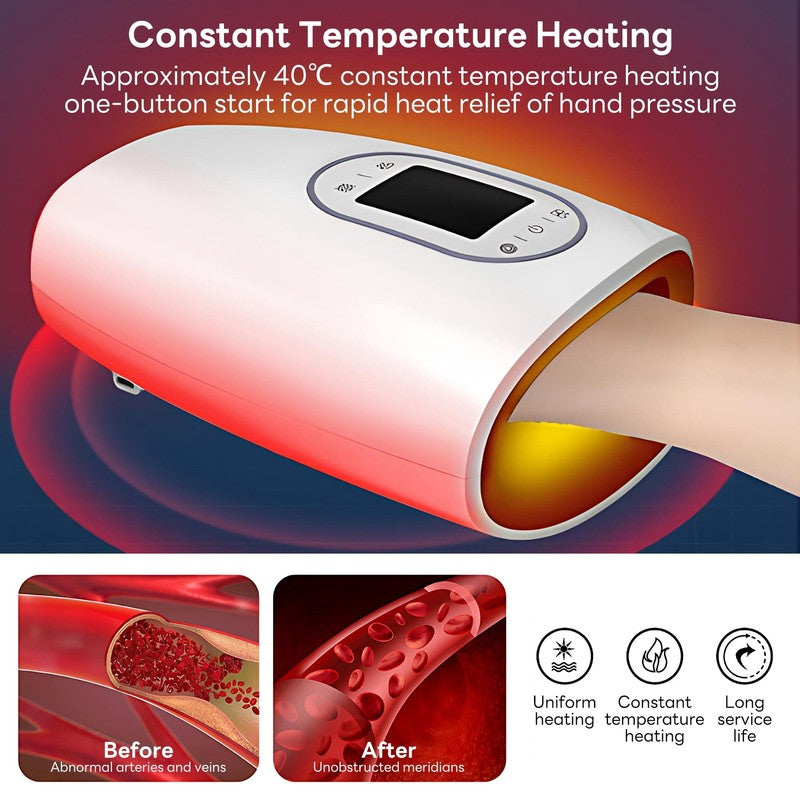 Cordless Hand Massager with Heat, Full-Hand Air Compression & Multiple Massage N3