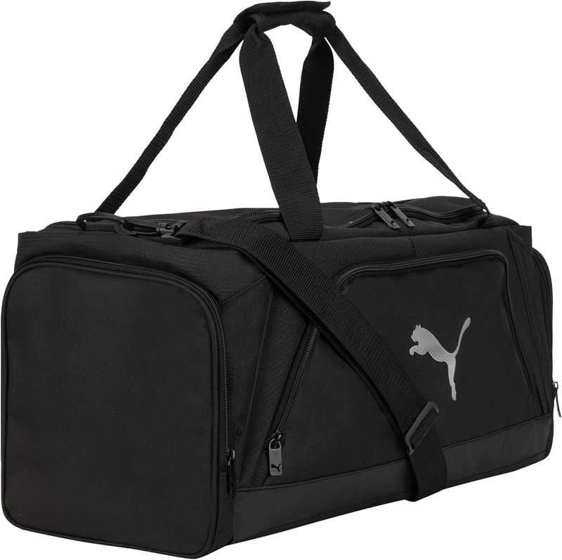 Accelerator Duffel Bag with Removable Strap & Shoe Pocket, Black/Silver, Size1