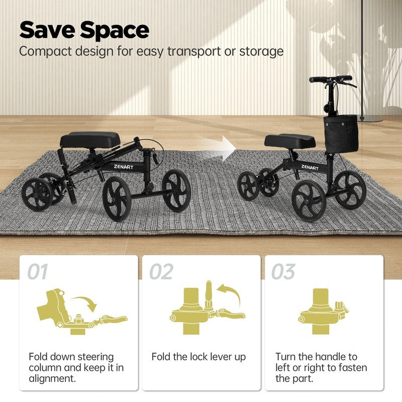 Economy Knee Scooter Foldable Walker for Foot Surgery Adult Crutch Alternative2