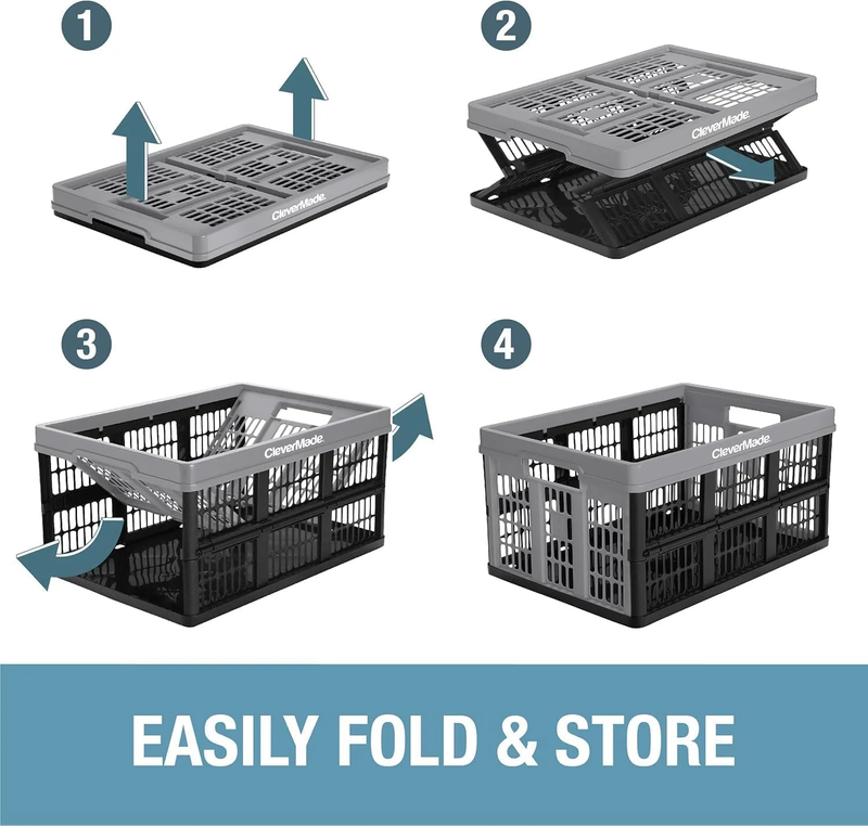 Collapsible Utility Crate   45L (12 Gal) Obsidian, 3 Pack4