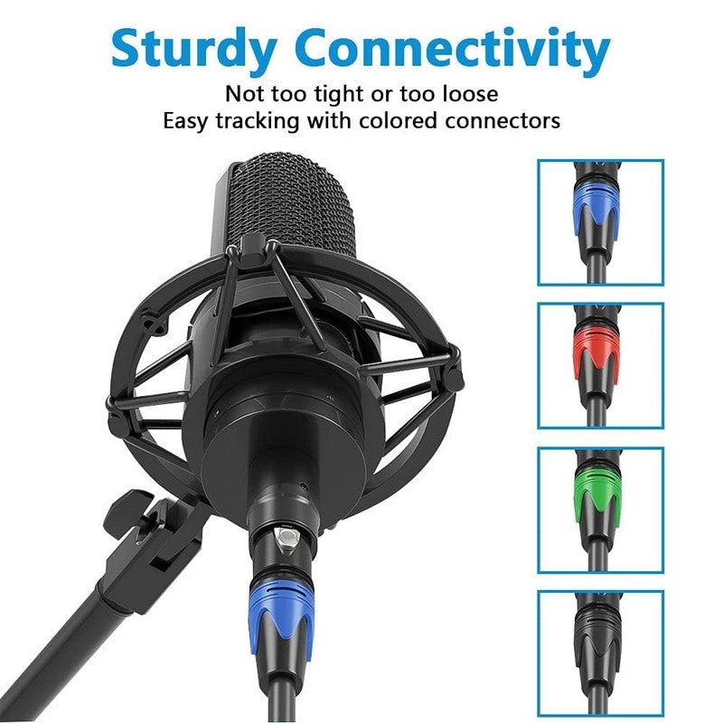 4 Pack XLR Cables 25FT Mic Cord Male to Female Balanced Audio Cable8
