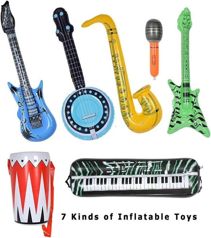Inflatable Rock Star Toy Set, 30 PCS 80S 90S Party Decorations Inflatable Party 1