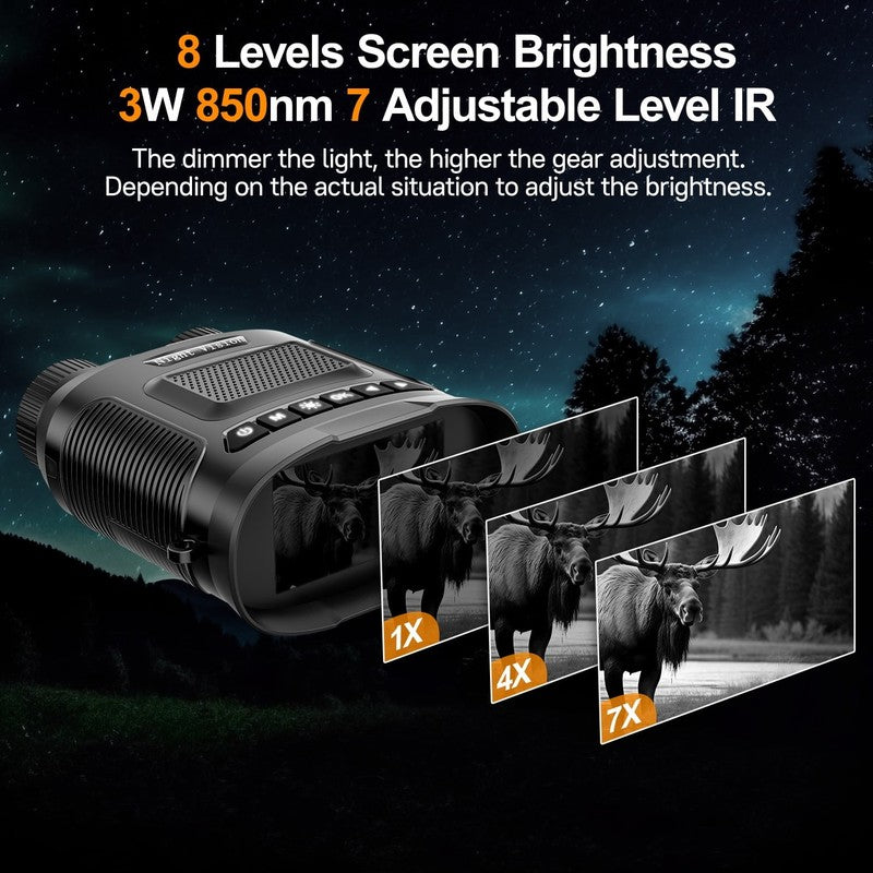 Night Vision Binoculars 7 Level IR, 3" IPS Screen, 8X Zoom, 32GB Photo/Video1