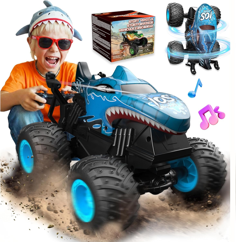 RC Monster Truck Toy Dinosaur Car 1:20 Scale 30° Spin Drift Light Music9