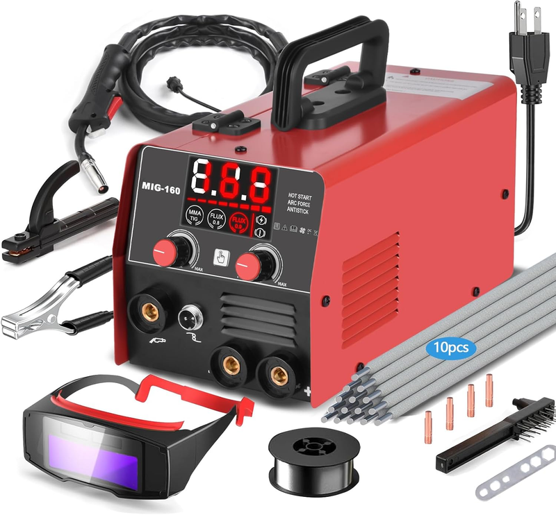 160Amp 3 in 1 Welder, Flux Core Welder/Lift Tig/Stick Welding Machine, Auto Dark8