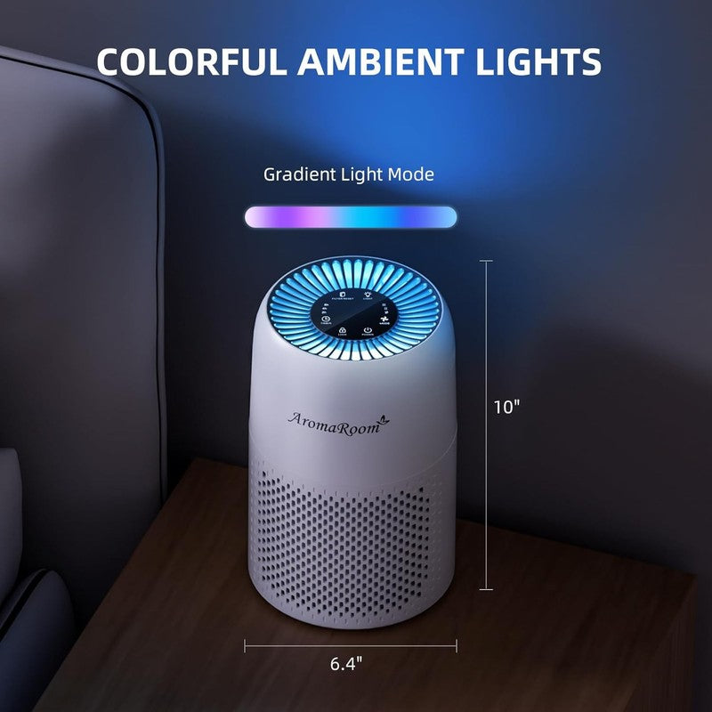 Aromaroom Air Purifier HEPA13 Quiet 22dB for Smoke Pets Pollen Baby Room7