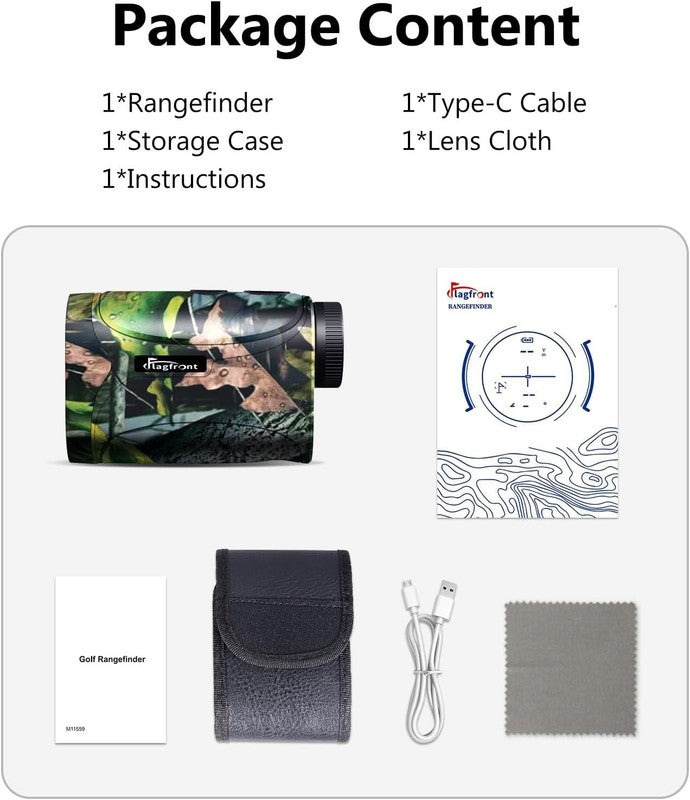 Hunting Rangefinder 1200Yds 6X Magnification Speed Angle Distance Waterproof7