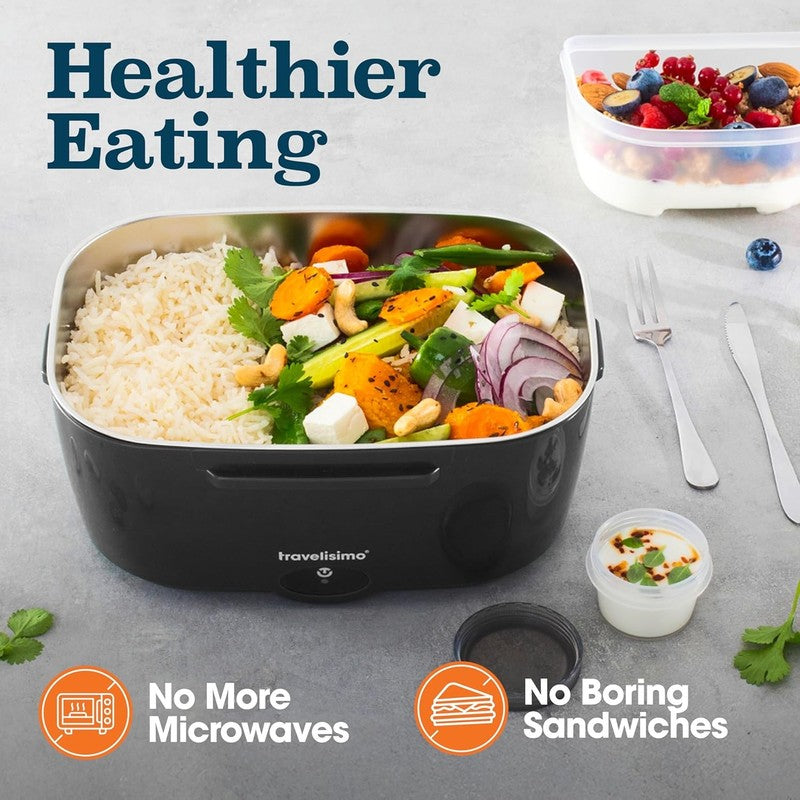 Electric Lunch Box 80W 1.5L Heated Food Warmer 12/24/110V Portable for Work3