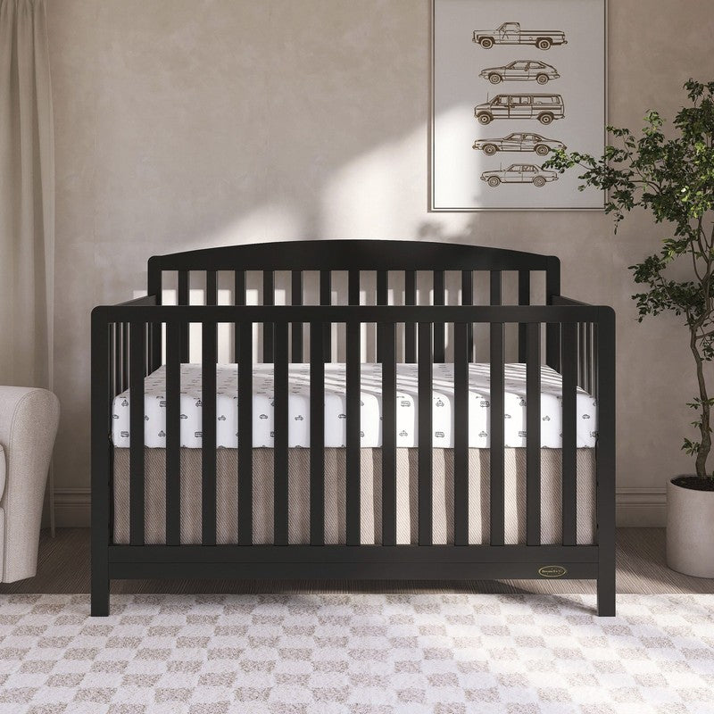 Odelle 5-in-1 Convertible Crib Toddler Day Kids Full Bed Matt Black1
