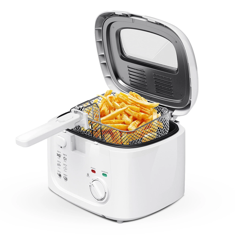 2.5L Electric Deep Fryer, 1500W, Temp Control, Viewing Window, Easy Clean, White10