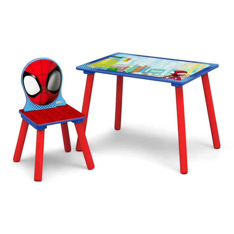 Spidey & His Amazing Friends 3-Piece Toddler Playroom Set Table Chair Toy Box3