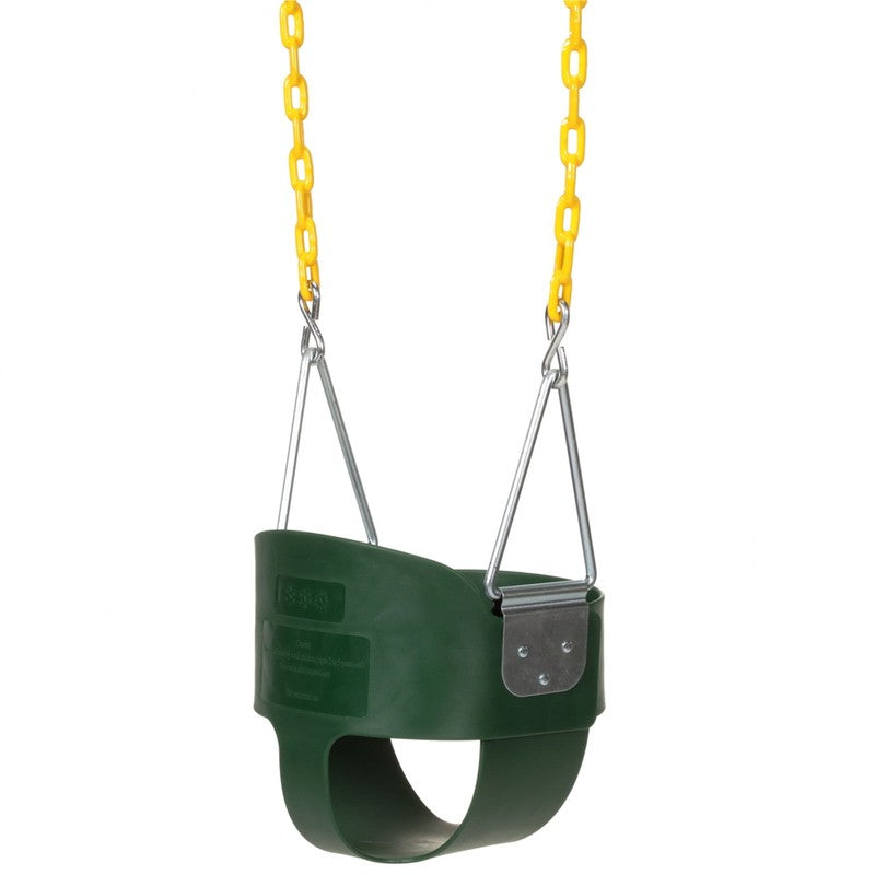 Heavy Duty High Back Toddler Swing, Infant Bucket Seat w/ Coated Chains, Green6