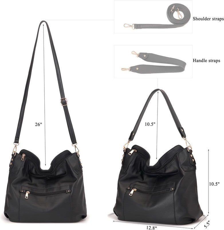Women Large Crossbody Bag Shoulder Handbag Purse Wallet Set Hobo Tote4