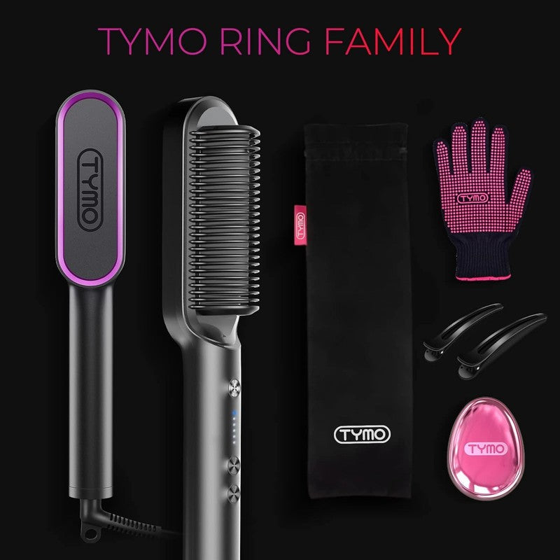 Hair Straightener Brush,  Ring Hair Straightener Comb Straightening Brush for Wo6
