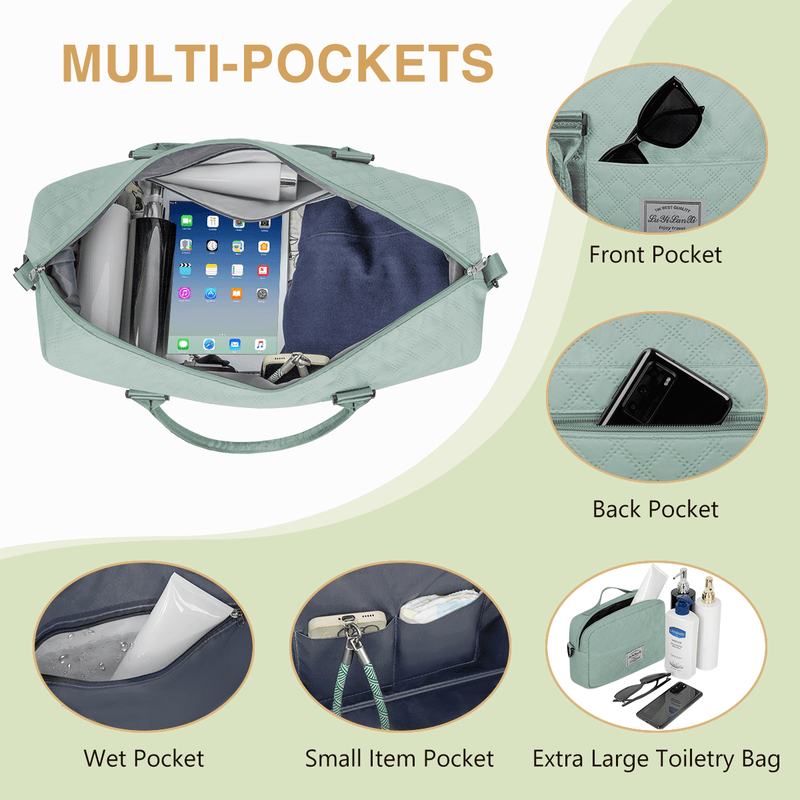 Weekender Bags for Women, Travel Duffel Bags with Shoe Compartment, Personal Ite2