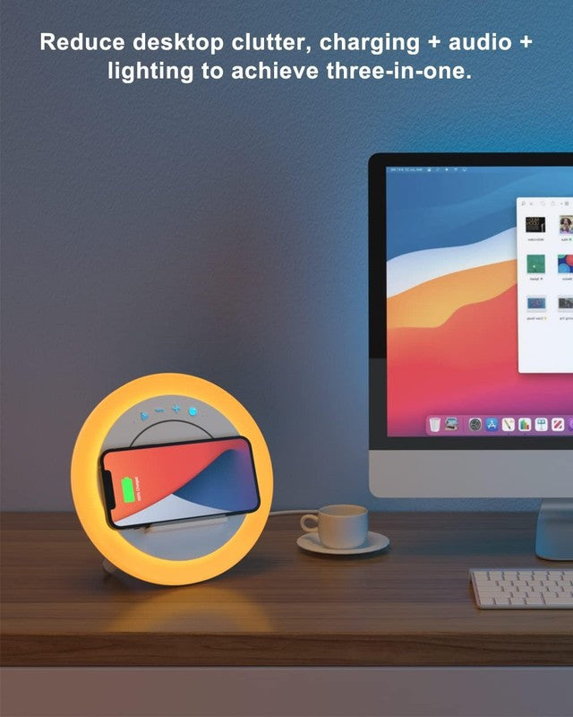 Bluetooth Speaker Night Light, Wireless Charging, Gift for Teen Girls, Modern6