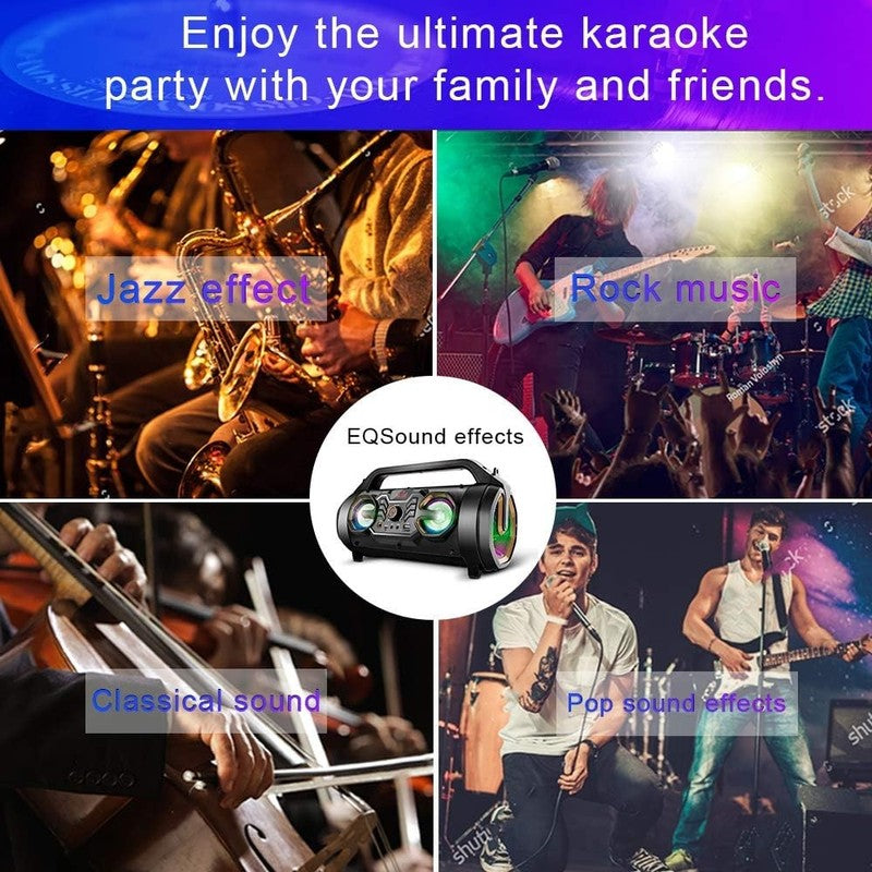 30W Portable Bluetooth Speaker with Subwoofer, RGB Lights & 10H Playtime5