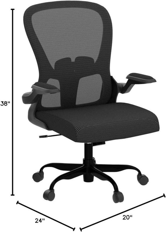 Ergonomic Mesh Office Chair Adjustable Height Flip Up Arms Lumbar Swivel1