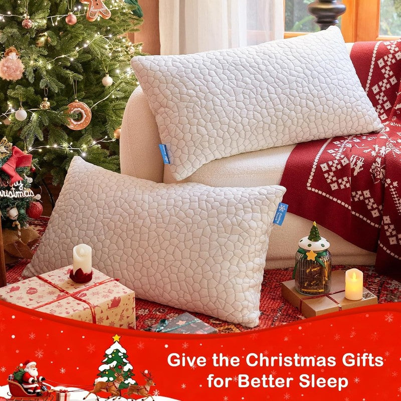 Cooling Pillow for Sleeping 2 Pack, Luxury Shredded Memory Foam Bed Queen Pillow1