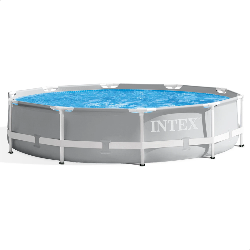 10ft Round Prism Frame Pool 30in Above Ground Swimming Pool Gray10