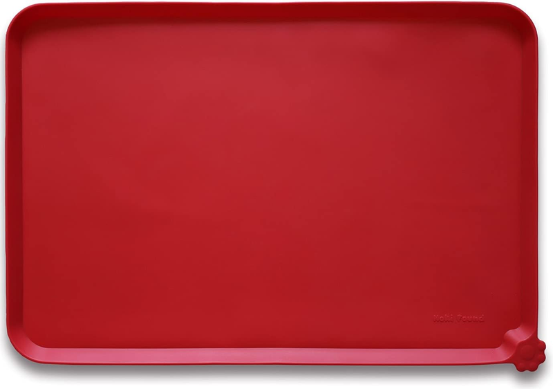 Silicone Pet Feeding Mat Non Slip Waterproof Dog Cat Bowl Mat Classic Red10