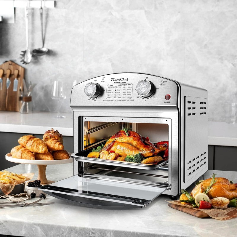 13QT Air Fryer Toaster Oven Combo Convection Countertop Oven 1500W Large Silver3