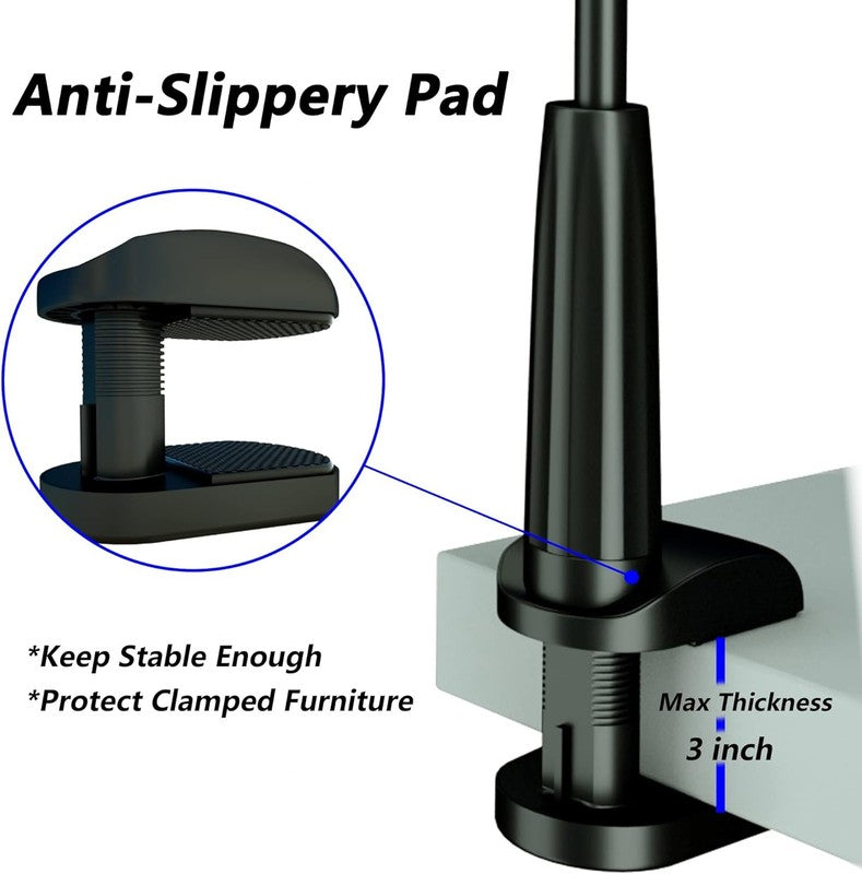 Flexible Gooseneck Phone Holder Clamp for Desk   Fits 3.5 7" Devices (Black)4