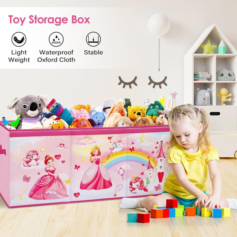 Large Toy Box Chest Collapsible Oxford Storage Box Kids Flip Lid Organizer4