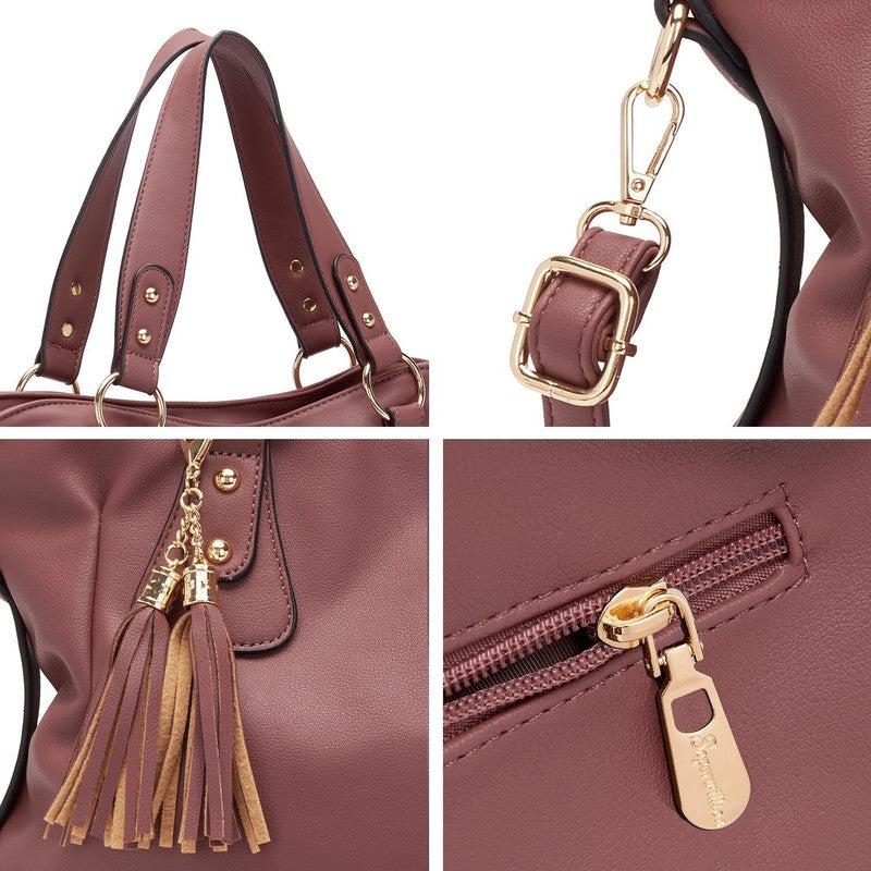 4Pc Women’s Handbag Set Shoulder Top Handle Satchel Hobo Tote Purse3