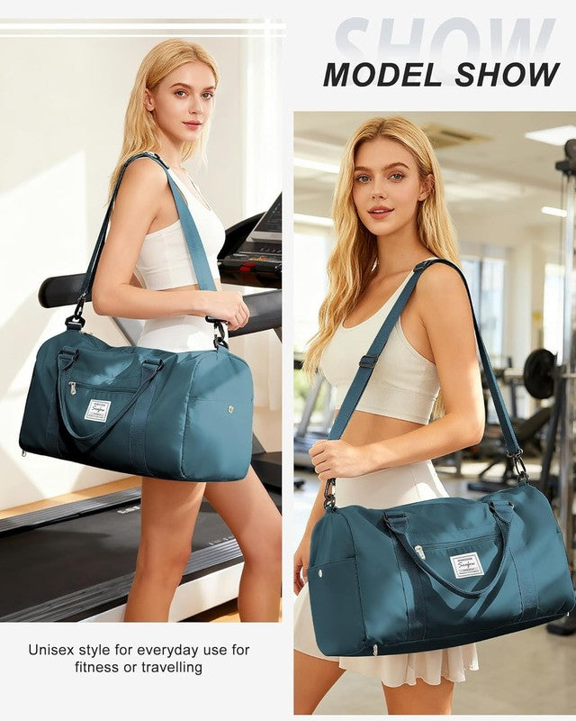 Gym Bag Unisex Shoe Compartment Wet Pocket Travel Duffel Tote Weekend Carry On2