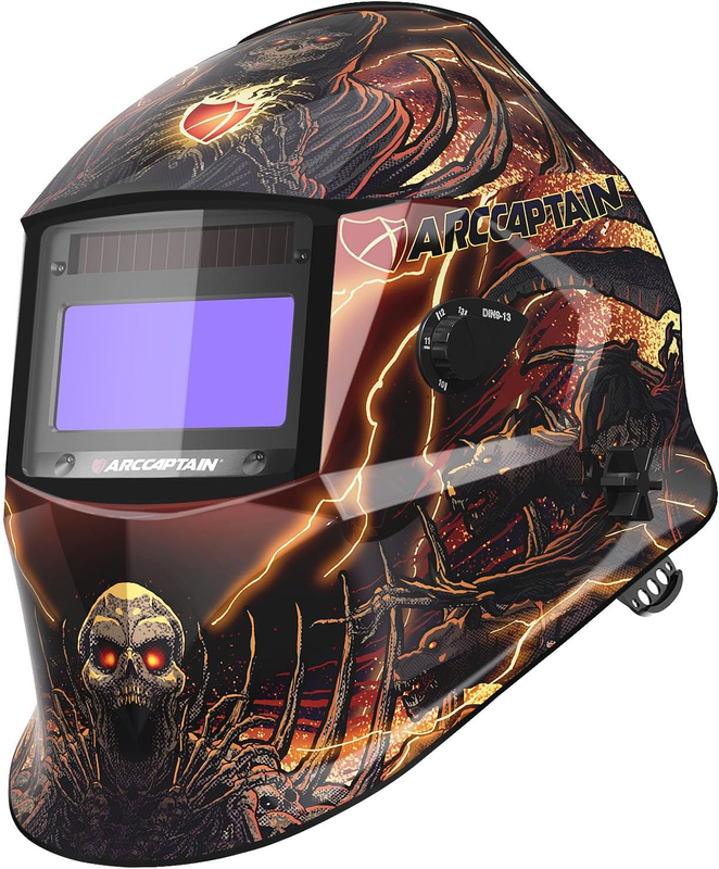 Auto Darkening Welding Helmet Death Skeleton True Color 4 Arc Solar Powered8