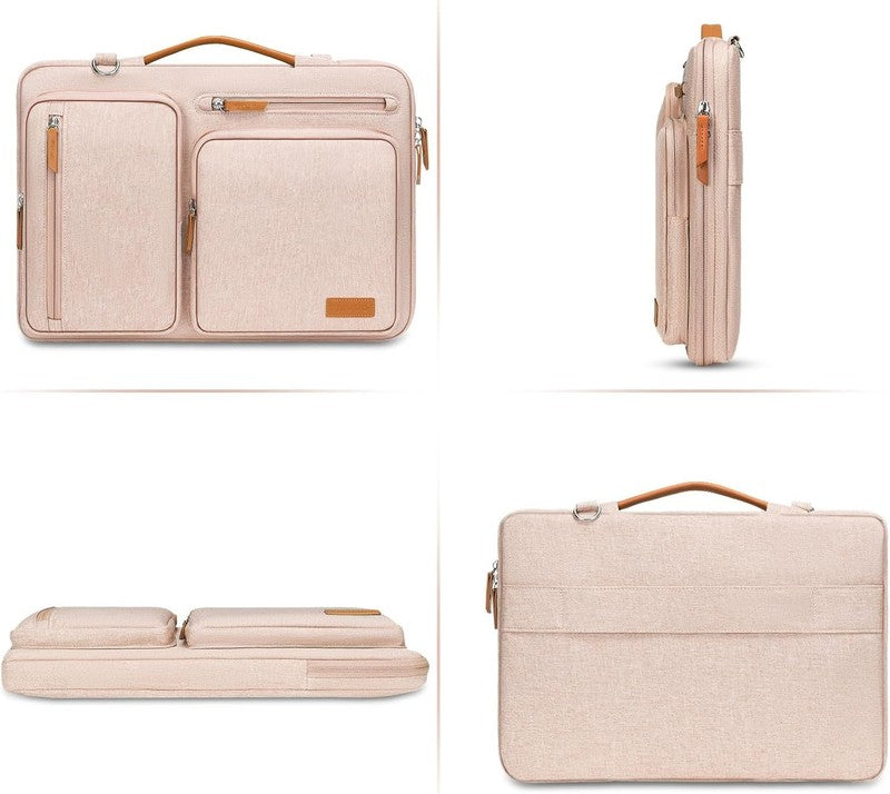 15.6 Inch Laptop Shoulder Bag 360 Protective Messenger 4 Zipper Pockets6