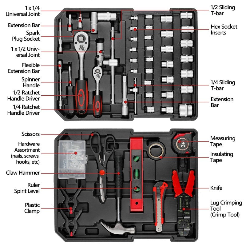799Pcs Mechanic Tool Set with Trolley Case, Complete Household Tool Kit for Home6