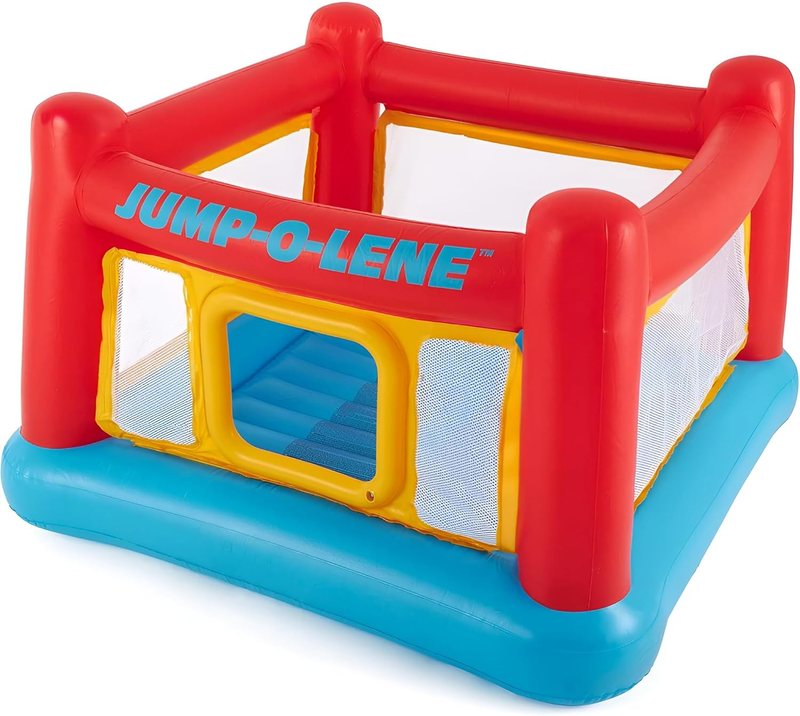 Inflatable Jump O Lene Trampoline Bounce House w/ Crawl Door Net Ages 3 60