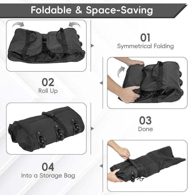 116L Foldable Rolling Duffel Bag 3 Wheels 30" Large Travel Camping5