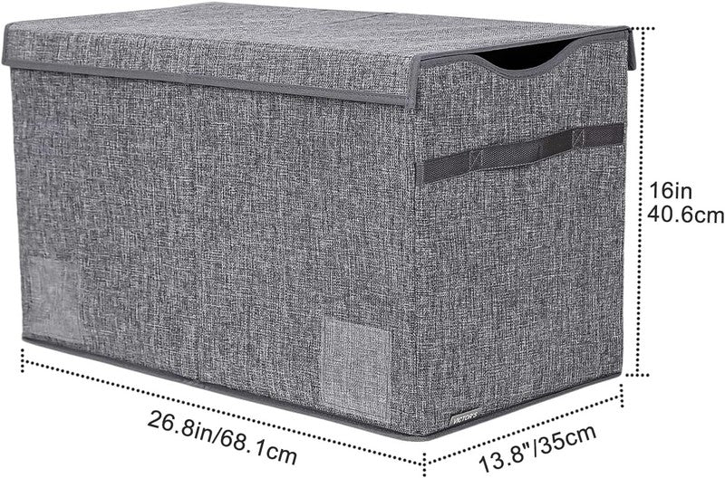 Toy Box Chest Collapsible Kids Storage Bins Extra Large Organizer Linen Gray1