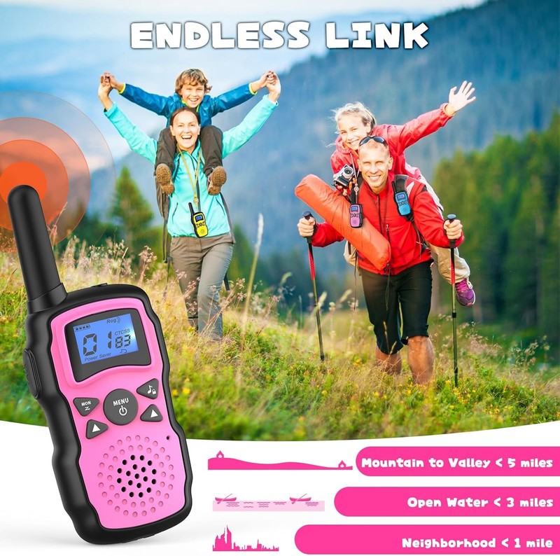 Wishouse Kids & Adult Walkie Talkies 3 Pack Rechargeable Toy Radios USB Charger3