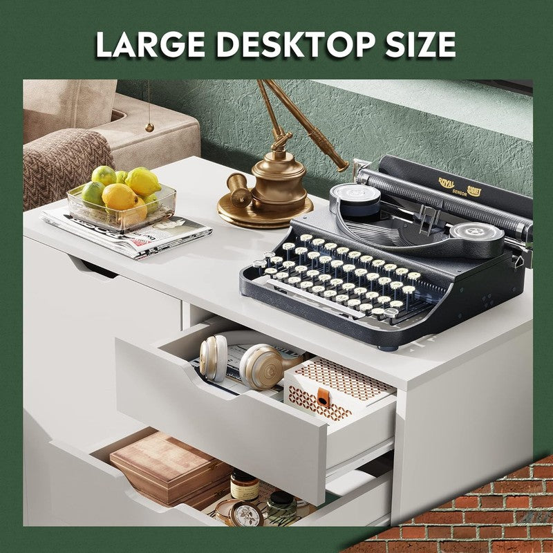 Stylish 5-Drawer Wood Dresser Chest & Mobile Storage Cabinet for Home Office7