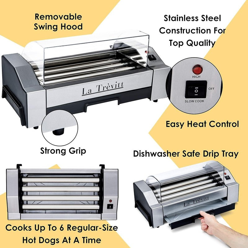 Hot Dog Roller Grill Cooker Machine 6 Dog Capacity Sausage Maker3