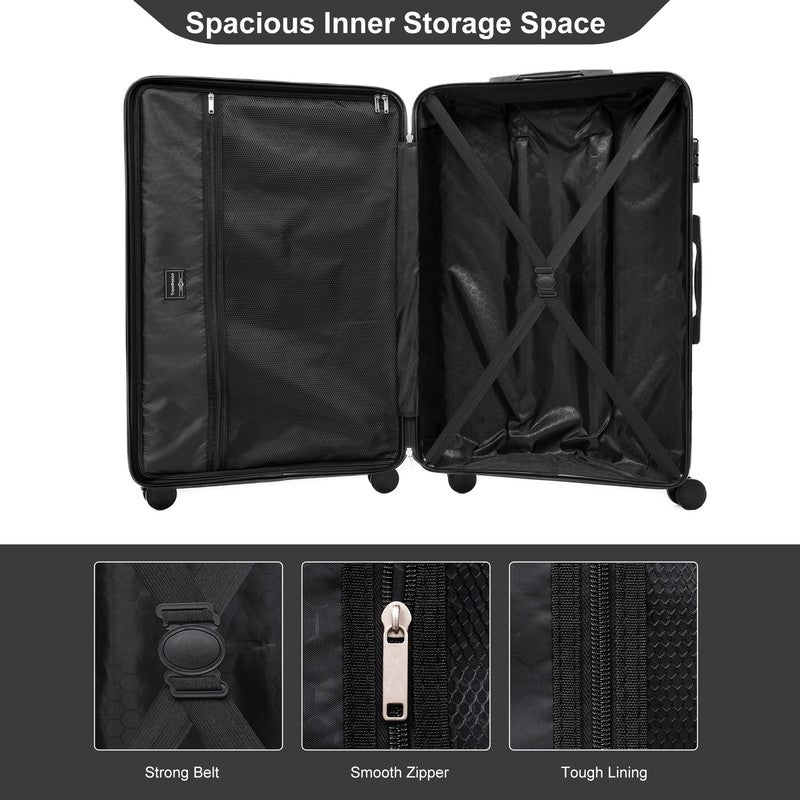 6-Piece Hardshell Luggage Set - Lightweight Suitcase with Carry-On Backpack, Duf8