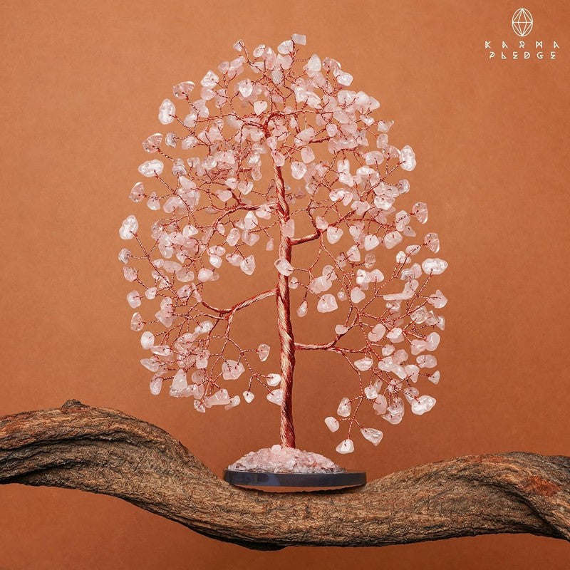 Rose Quartz Chakra Crystal Tree Feng Shui Decor Positive Energy Good Luck Gift7