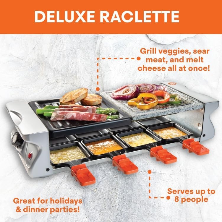 Electric Raclette Table Grill Smokeless Korean BBQ 8 Person Nonstick1