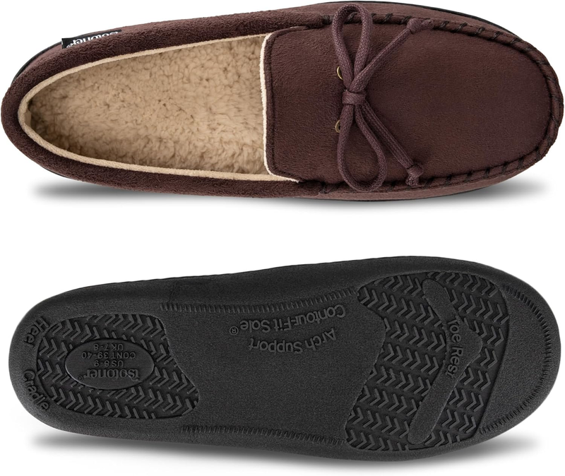 Men’s Microsuede Moccasin Slippers Memory Foam Slip On Indoor Outdoor4