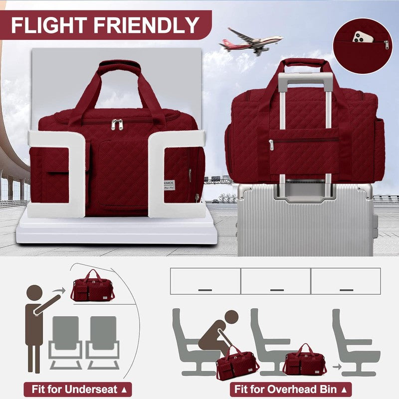 Travel Duffle Bag for Women Men, Weekender Overnight Bags Carry on Gym Bag with5