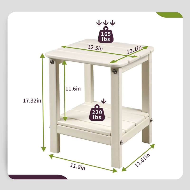 | Patio Garden Side Table with 2 Layer Storage,Outdoor End Tables for Your Adiro4