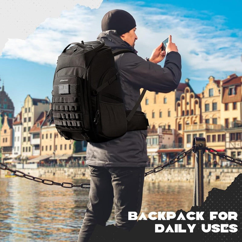 Tactical Backpack 40L Men Water Resistant Hiking Camping Gym Molle Black7